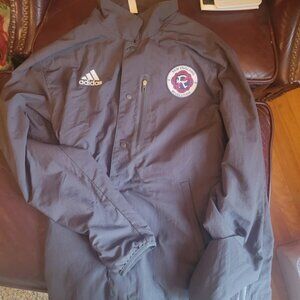 Adidas MLS Soccer New England REVOLUTION Gray Jacket Mens Small